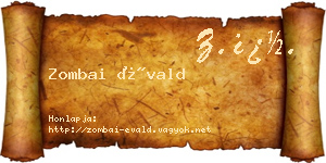 Zombai Évald névjegykártya